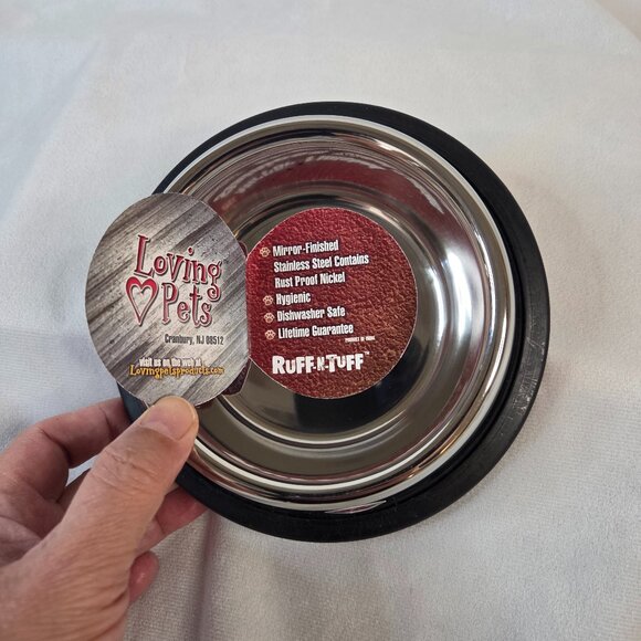 8-oz Non-Skid Stainless Pet Bowls - Set of 3 - Picture 4 of 5